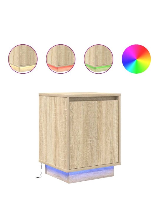 Noční skříňky s led osvětlením 2 ks dub sonoma 38x34x50 cm