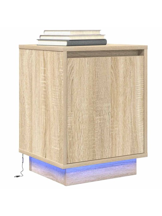 Noční skříňky s led osvětlením 2 ks dub sonoma 38x34x50 cm