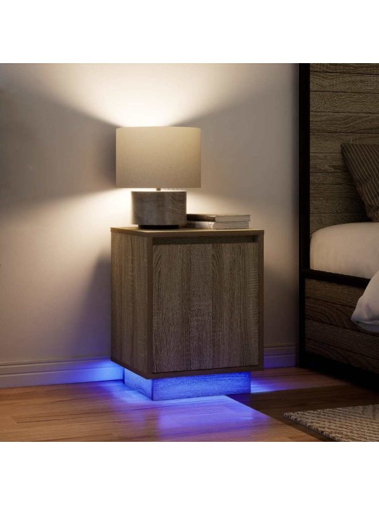 Noční skříňky s led osvětlením 2 ks dub sonoma 38x34x50 cm