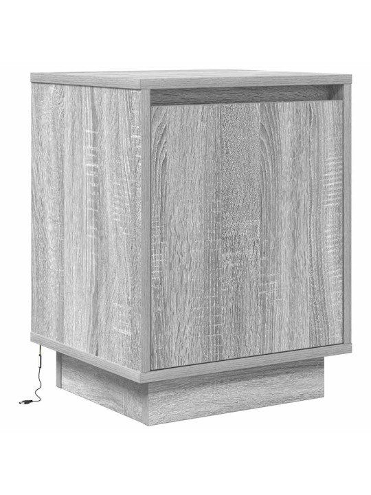 Noční stolky s led světly 2 ks grey sonoma 38x34x50 cm