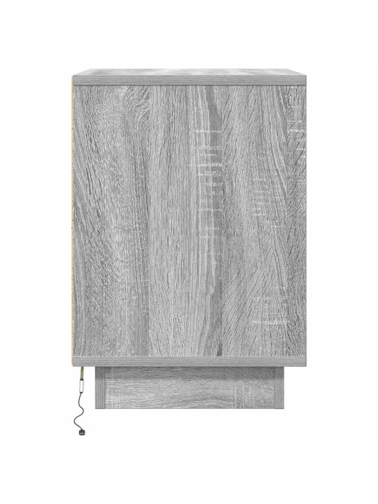 Noční stolky s led světly 2 ks grey sonoma 38x34x50 cm