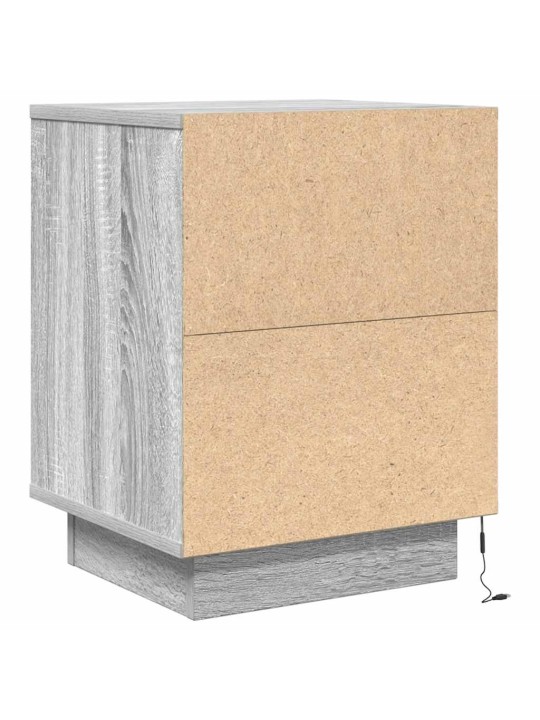 Noční stolky s led světly 2 ks grey sonoma 38x34x50 cm