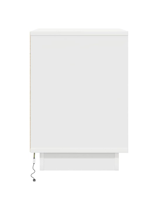 Noční stolky s led světly 2 ks bílé 38x34x50 cm