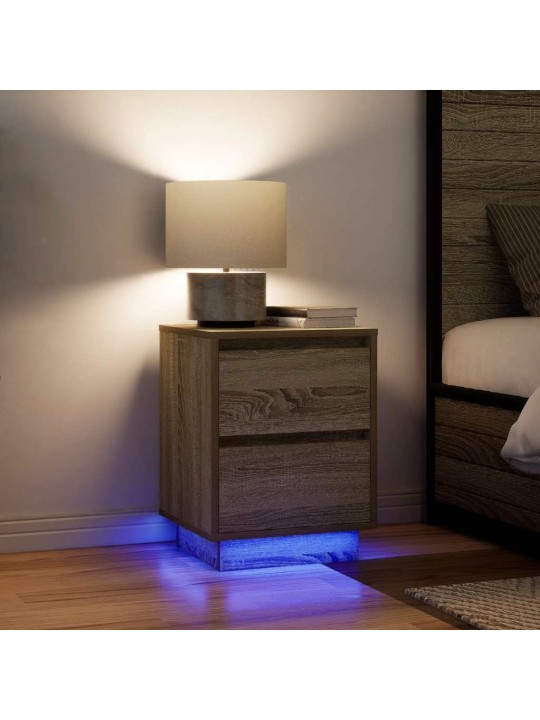 Noční skříňka s led osvětlením dub sonoma 38x34x50 cm
