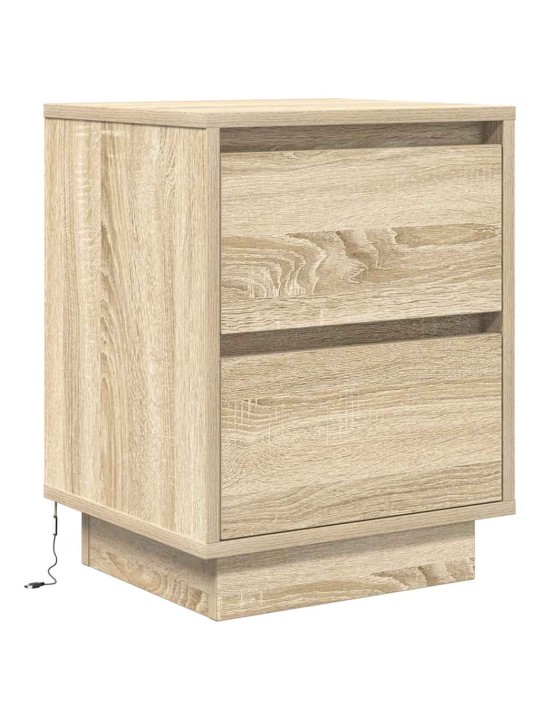 Noční skříňky s led osvětlením 2 ks dub sonoma 38x34x50 cm