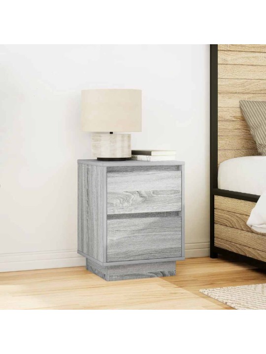 Noční stolky s led světly 2 ks grey sonoma 38x34x50 cm
