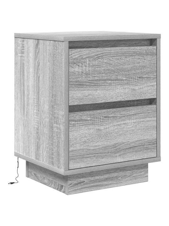 Noční stolky s led světly 2 ks grey sonoma 38x34x50 cm