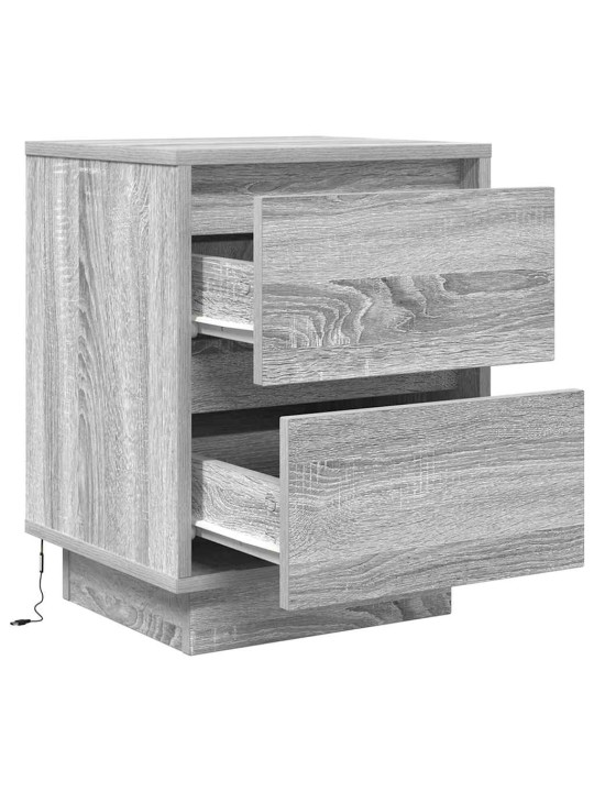 Noční stolky s led světly 2 ks grey sonoma 38x34x50 cm