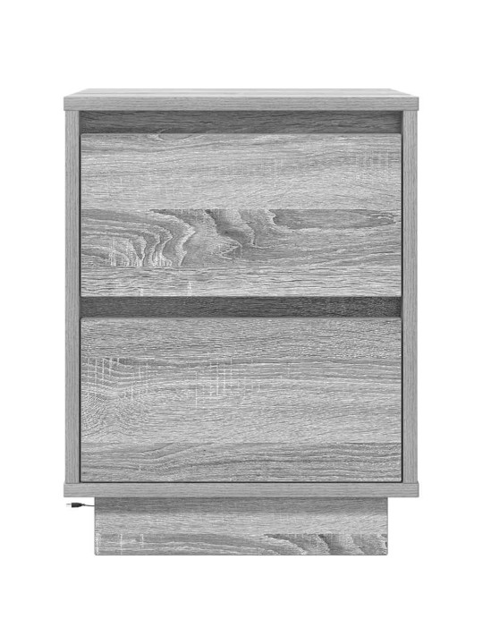 Noční stolky s led světly 2 ks grey sonoma 38x34x50 cm