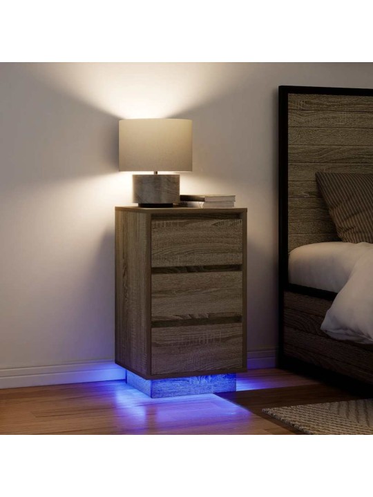 Noční skříňka s led osvětlením dub sonoma 38x34x65 cm