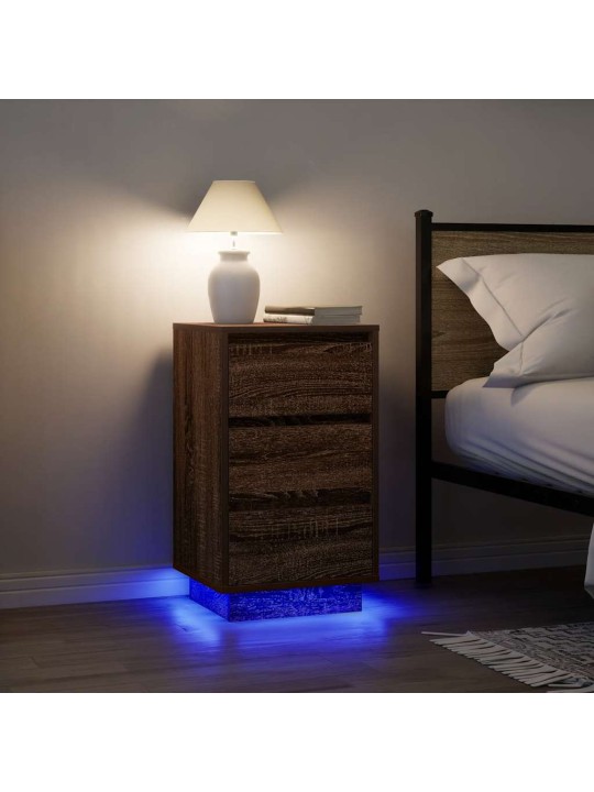 Noční skříňka s led osvětlením dub hnědý 38x34x65 cm