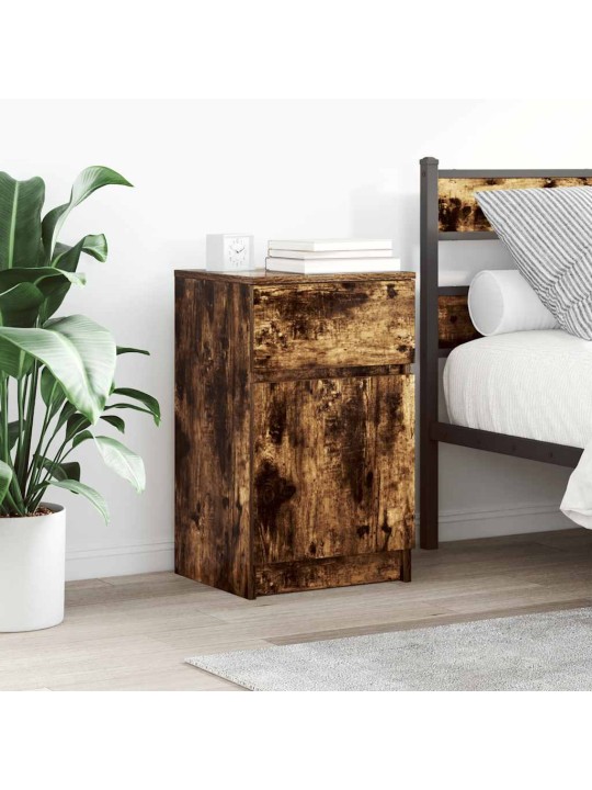 Noční stolky 2 ks kouřový dub 39x35x65 cm kompozitní dřevo