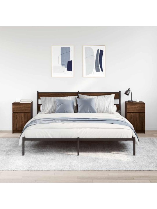 Noční stolky 2 ks hnědý dub 39x35x65 cmkompozitní dřevo