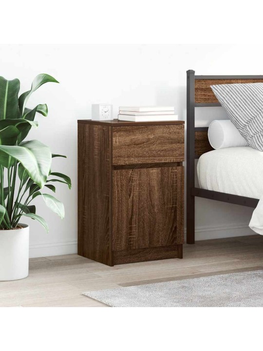 Noční stolky 2 ks hnědý dub 39x35x65 cmkompozitní dřevo