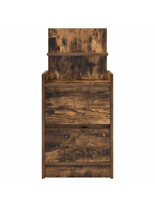 Noční skříňky se 2 zásuvkami 2 ks kouřový dub 38x34x80 cm