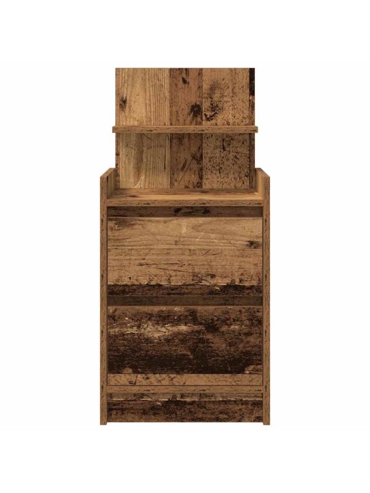 Noční skříňky se 2 zásuvkami 2 ks staré dřevo 38x34x80 cm