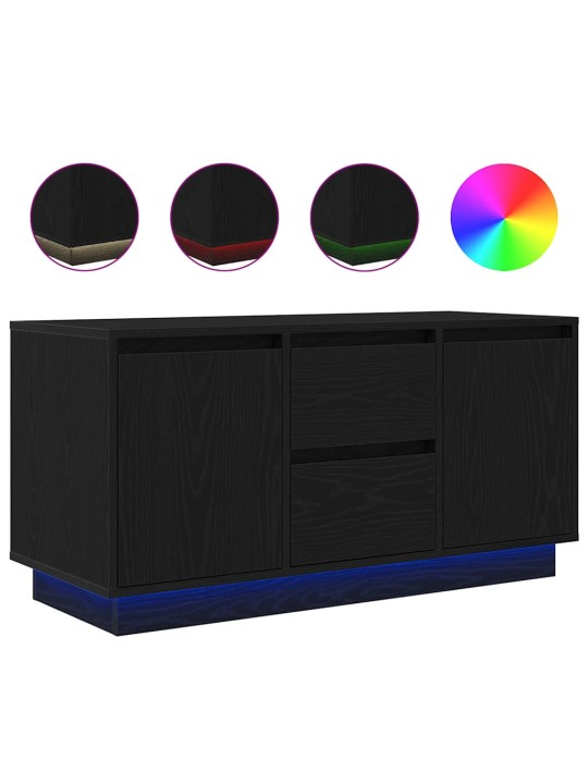 Tv skříňka s led osvětlením černý dub 100x41x50 cm