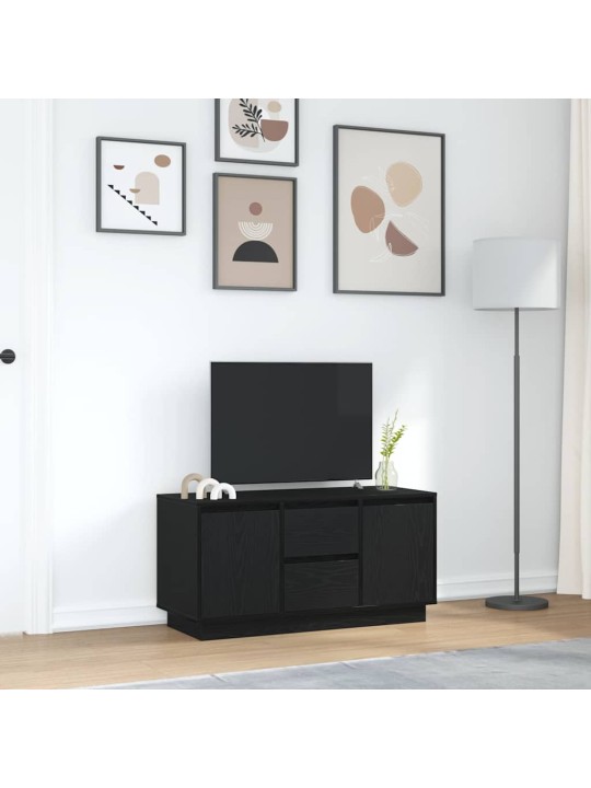 Tv skříňka s led osvětlením černý dub 100x41x50 cm