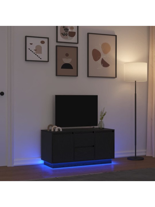 Tv skříňka s led osvětlením černý dub 100x41x50 cm