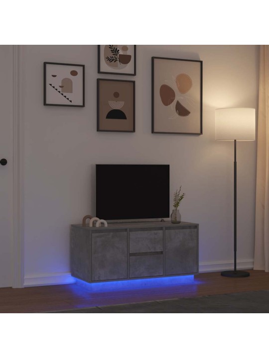 Tv skříňka s led osvětlením betonově šedá 100x41x50 cm