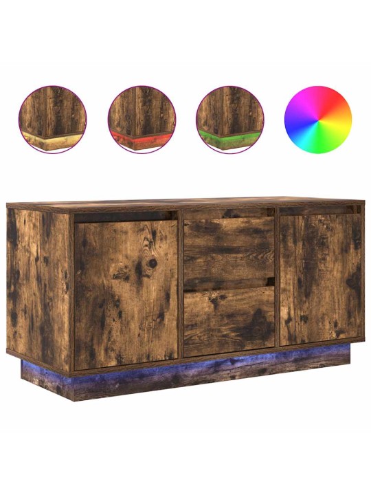 Televizní skříňka s led světly kouřový dub 100x41x50 cm