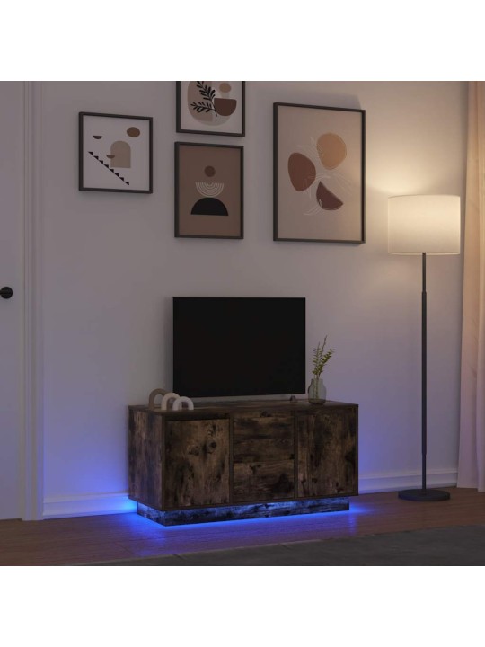 Televizní skříňka s led světly kouřový dub 100x41x50 cm