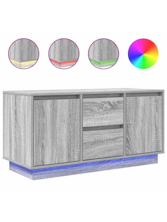 Tv skříňka s led světly šedý sonoma 100x41x50 cm