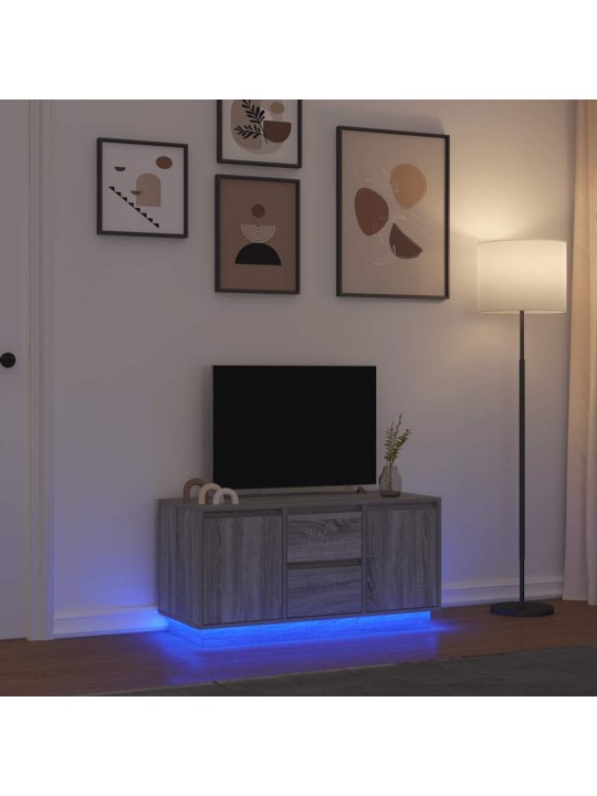 Tv skříňka s led světly šedý sonoma 100x41x50 cm
