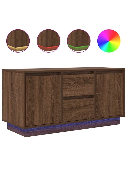 Tv skříňka s led osvětlením dub hnědý 100x41x50 cm