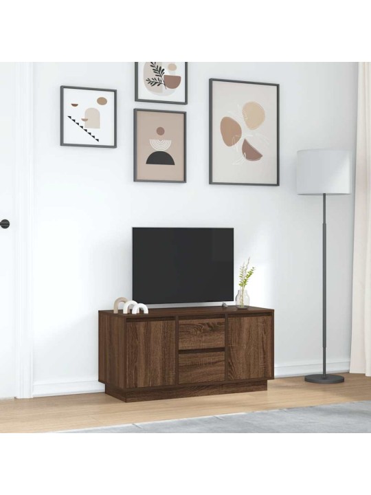 Tv skříňka s led osvětlením dub hnědý 100x41x50 cm