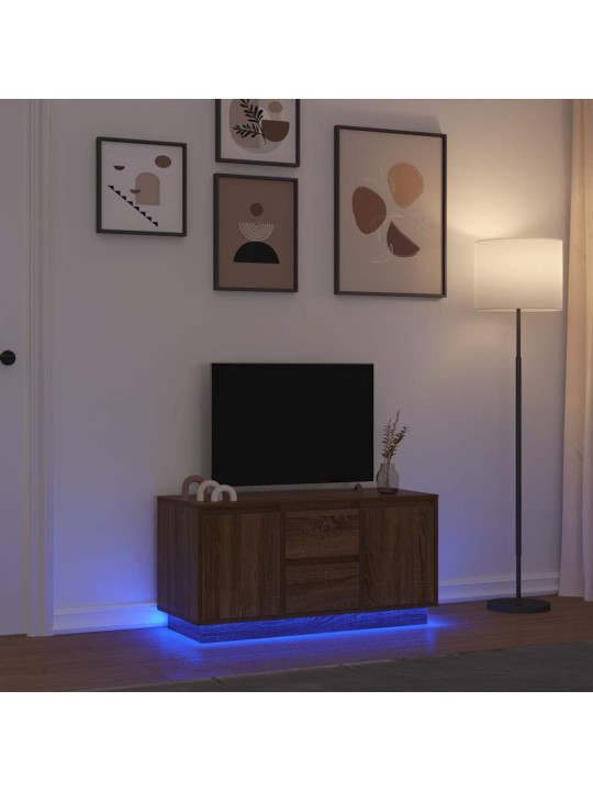 Tv skříňka s led osvětlením dub hnědý 100x41x50 cm