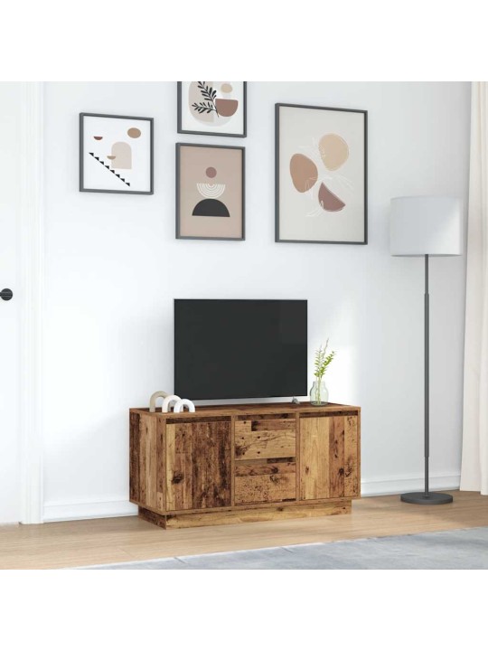 Tv skříňka s led osvětlením starého dřeva 100x41x50 cm