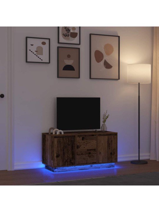Tv skříňka s led osvětlením starého dřeva 100x41x50 cm