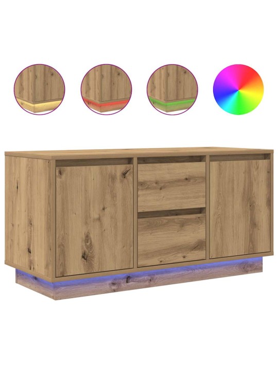 Tv skříňka s led osvětlením dub artisan 100x41x50 cm