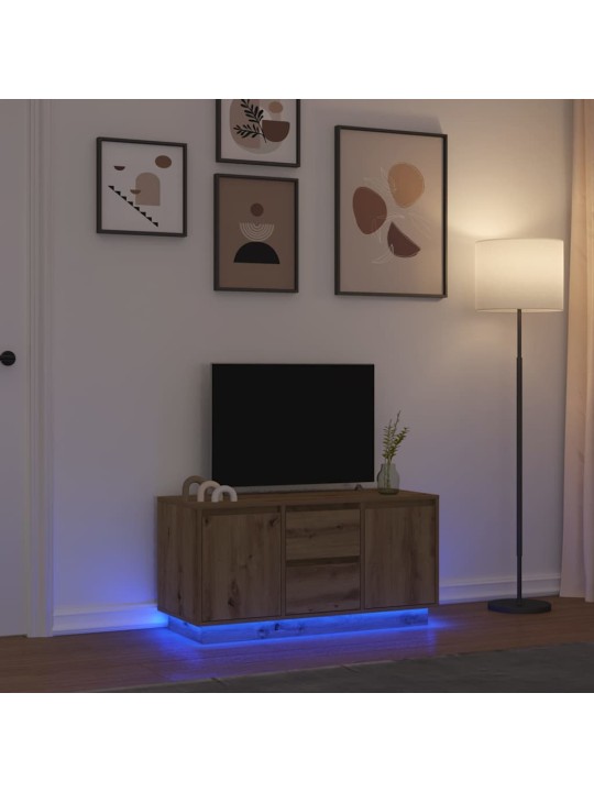 Tv skříňka s led osvětlením dub artisan 100x41x50 cm