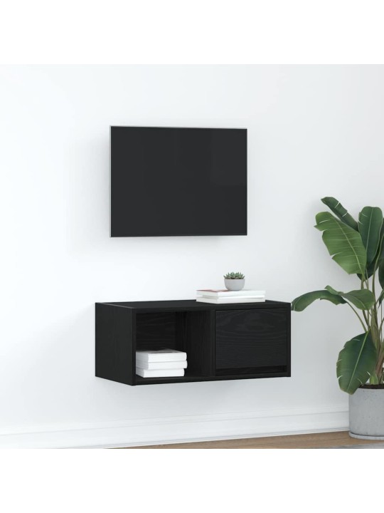 Tv skříňka černý dub 60x31x25,5 cm dřevěná konstrukce