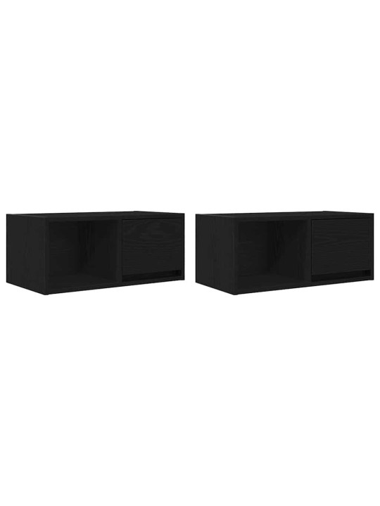 Tv skříňky 2 ks dub černý 60x31x25,5 cm dřevěné konstrukce