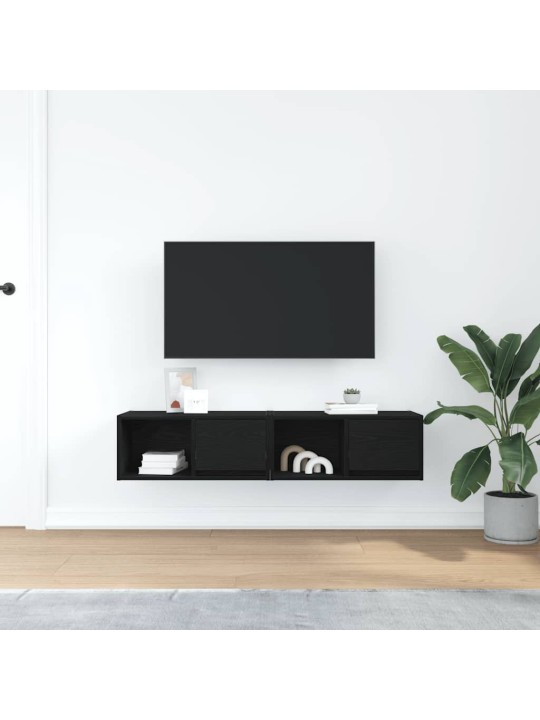 Tv skříňky 2 ks dub černý 60x31x25,5 cm dřevěné konstrukce