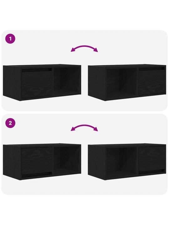 Tv skříňky 2 ks dub černý 60x31x25,5 cm dřevěné konstrukce