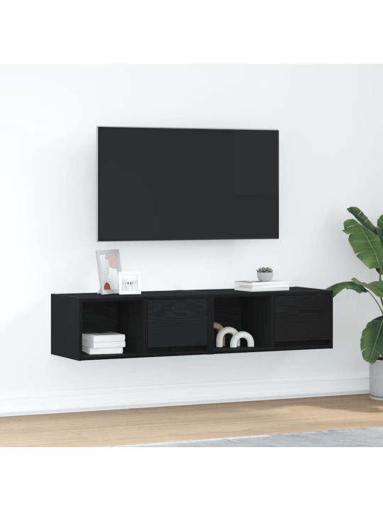 Tv skříňky 2 ks dub černý 60x31x25,5 cm dřevěné konstrukce