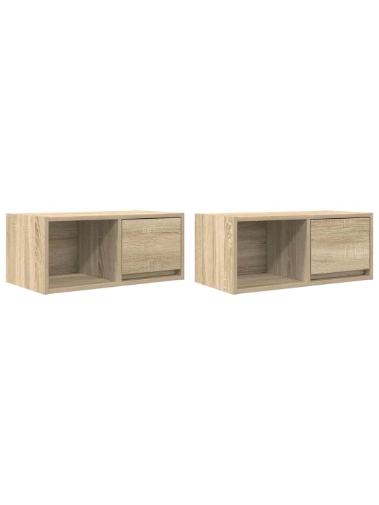 Tv skříňky 2 ks dub sonoma 60x31x25,5 cm dřevěné konstrukce