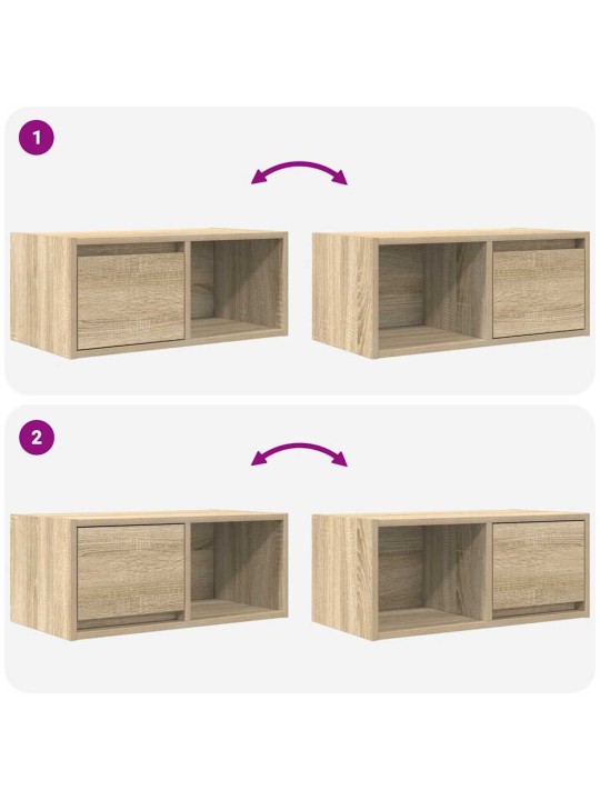 Tv skříňky 2 ks dub sonoma 60x31x25,5 cm dřevěné konstrukce