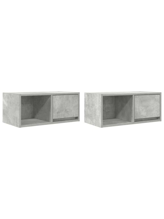 Tv skříňky 2 ks betonová šedá 60x31x25,5 cm dřevěná konstrukce