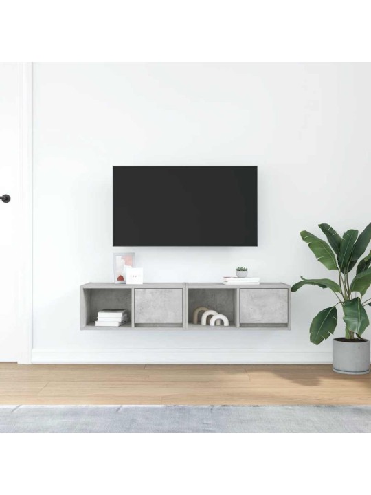 Tv skříňky 2 ks betonová šedá 60x31x25,5 cm dřevěná konstrukce
