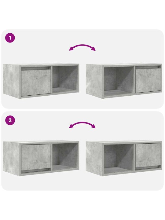 Tv skříňky 2 ks betonová šedá 60x31x25,5 cm dřevěná konstrukce