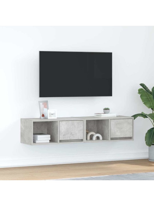 Tv skříňky 2 ks betonová šedá 60x31x25,5 cm dřevěná konstrukce
