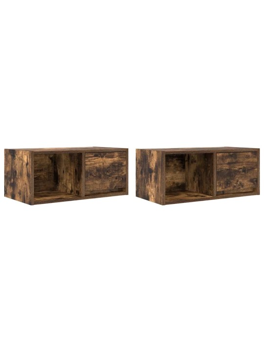 Tv skříňky 2 ks kouřový dub 60x31x25,5 cm dřevěné konstrukce