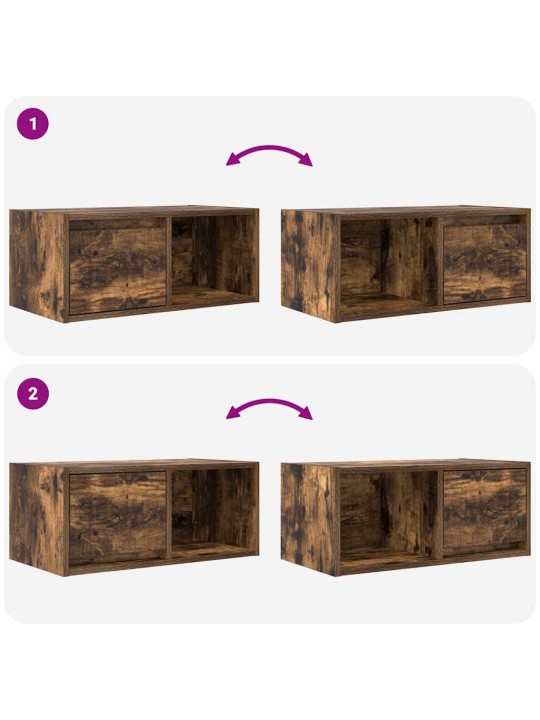 Tv skříňky 2 ks kouřový dub 60x31x25,5 cm dřevěné konstrukce