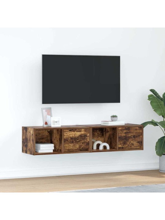 Tv skříňky 2 ks kouřový dub 60x31x25,5 cm dřevěné konstrukce
