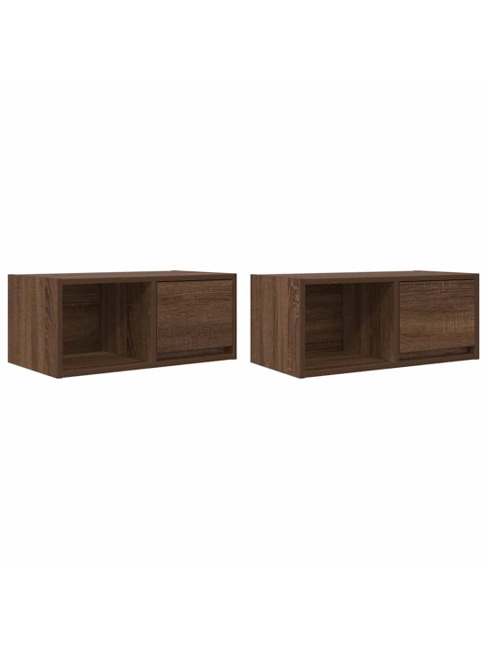 Tv skříňky 2 ks hnědý dub 60x31x25,5 cm dřevěná konstrukce